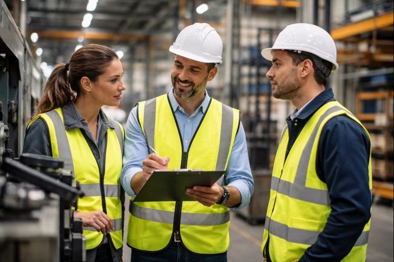 manager et consultant observant une situation de travail pour améliorer la prévention